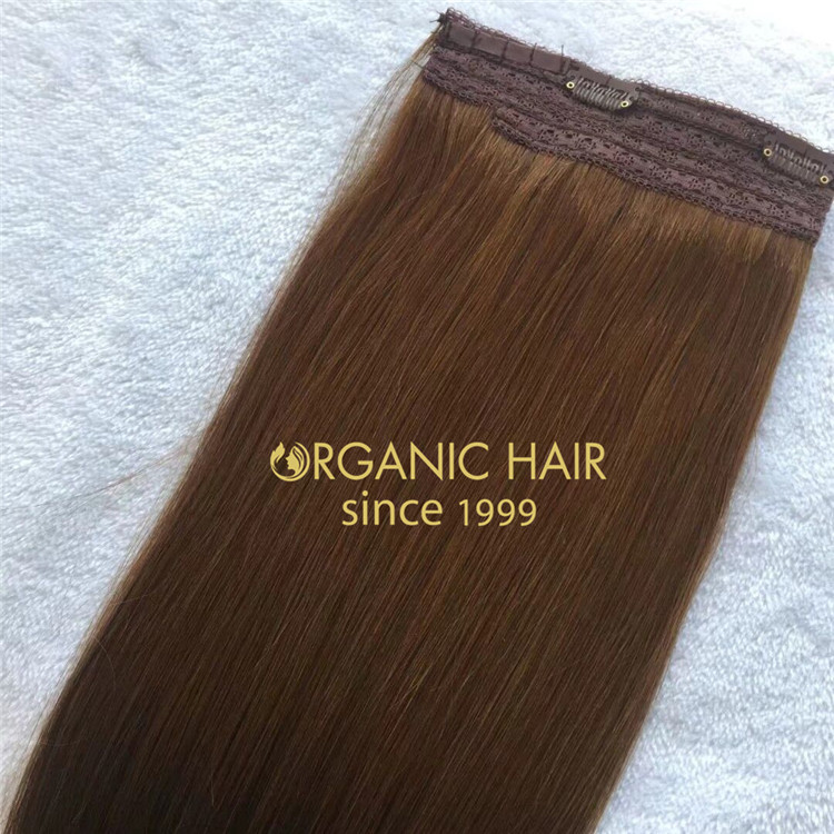 Dark brown one piece clip in hair extensions with cheap wholesale price A214